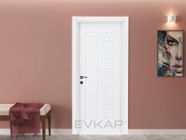 Puerta interna de PVC blanca de grano ligero