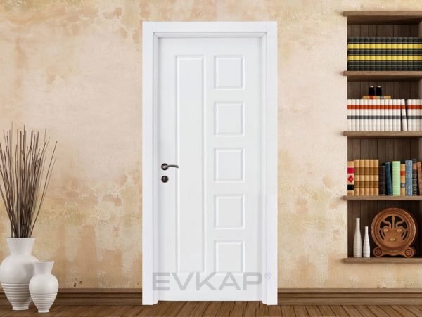 Porte intérieure en PVC blanche à 7 panneaux de style bordure