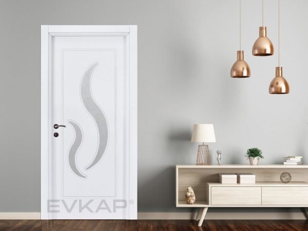 Puerta interna de PVC blanca esmaltada Shaker