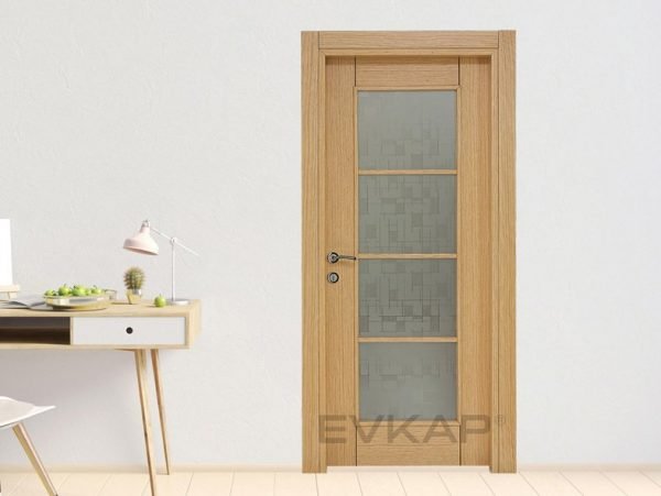 Porte vitrée intérieure en bois