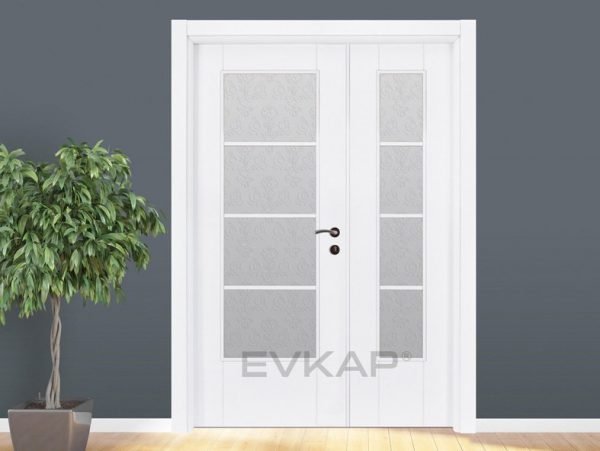 Puerta francesa de PVC francés esmaltado blanco