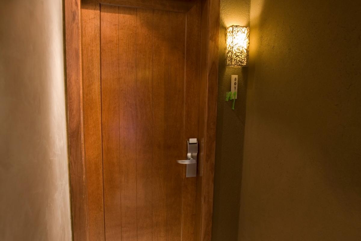 stylish hotel room door